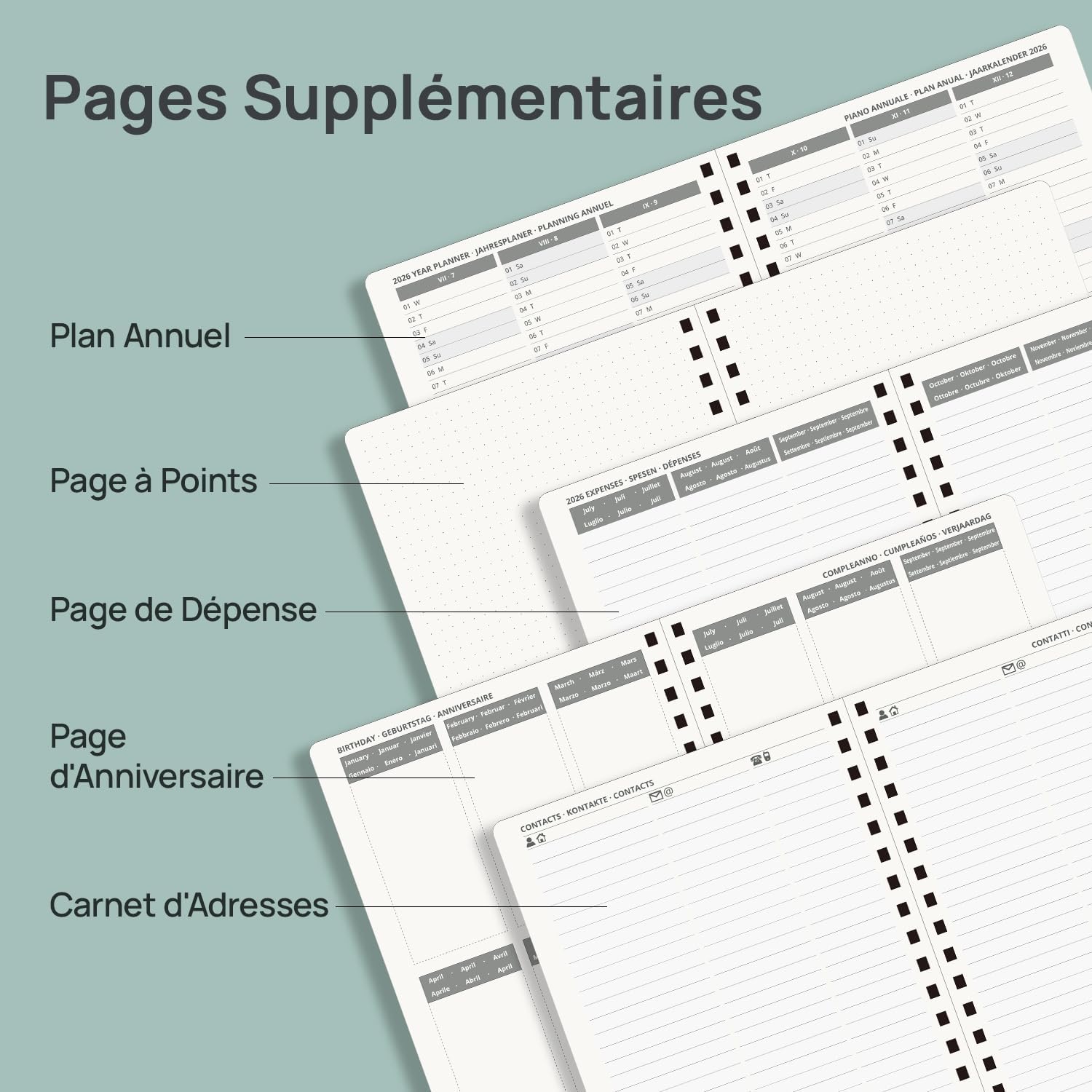 Detalle de PRORUN Agenda 2026/2027 Semainier — 22 x 16,5 cm, Août 2026 à Déc 2027