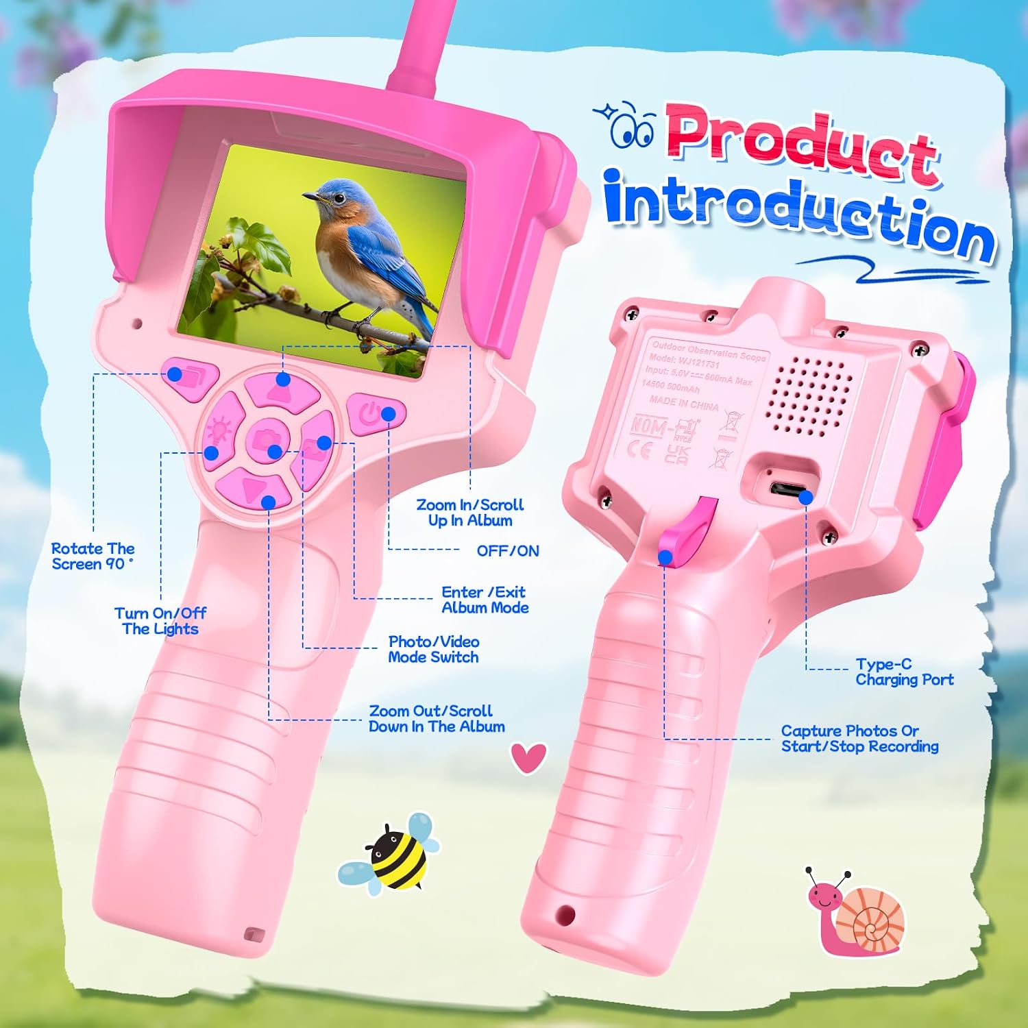 Thumbnail 4 de Outdoor Endoscope Camera for Kids: 2.4" LCD, IP67, 32GB Included – for 3–9 Year Olds