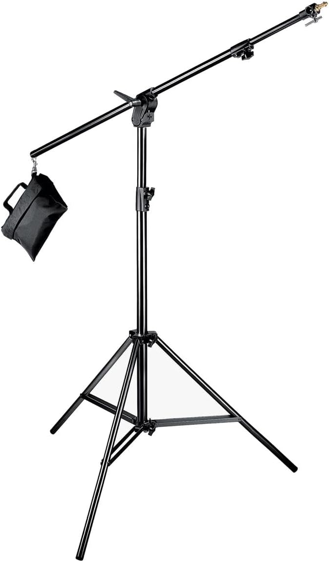 Detalle de Manfrotto 420B Stativo con Contrappeso – Serie Boom, 4 Sezioni in Acciaio e Alluminio, Nero