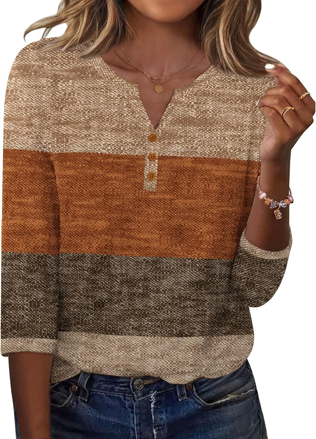 Detalle de Zeagoo 3/4 Sleeve Women’s Tops: Casual Dressy Summer Blouses for Work and Beyond