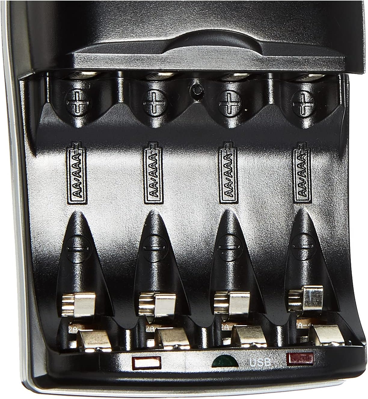 Thumbnail 3 de Amazon Basics Batterieladegerät für Ni-MH AA/AAA Akkus mit USB-Port (Schwarz)