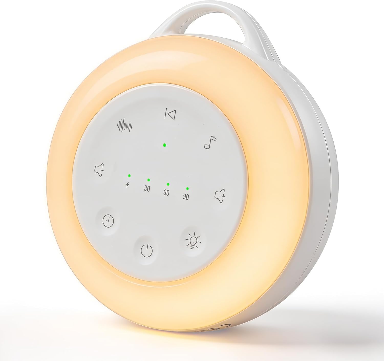 Detalle de Carehabi Machine à Bruit Blanc Portable – 24 Sons Apaisants avec Veilleuse, Minuterie et Mémoire