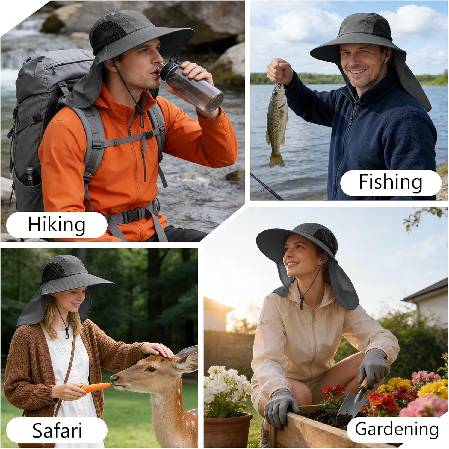 Thumbnail 4 de Sun Hat for Men and Women with Neck Flap – UPF 50+ Lightweight, Packable Wide-Brim Hat for Outdoor Adventures