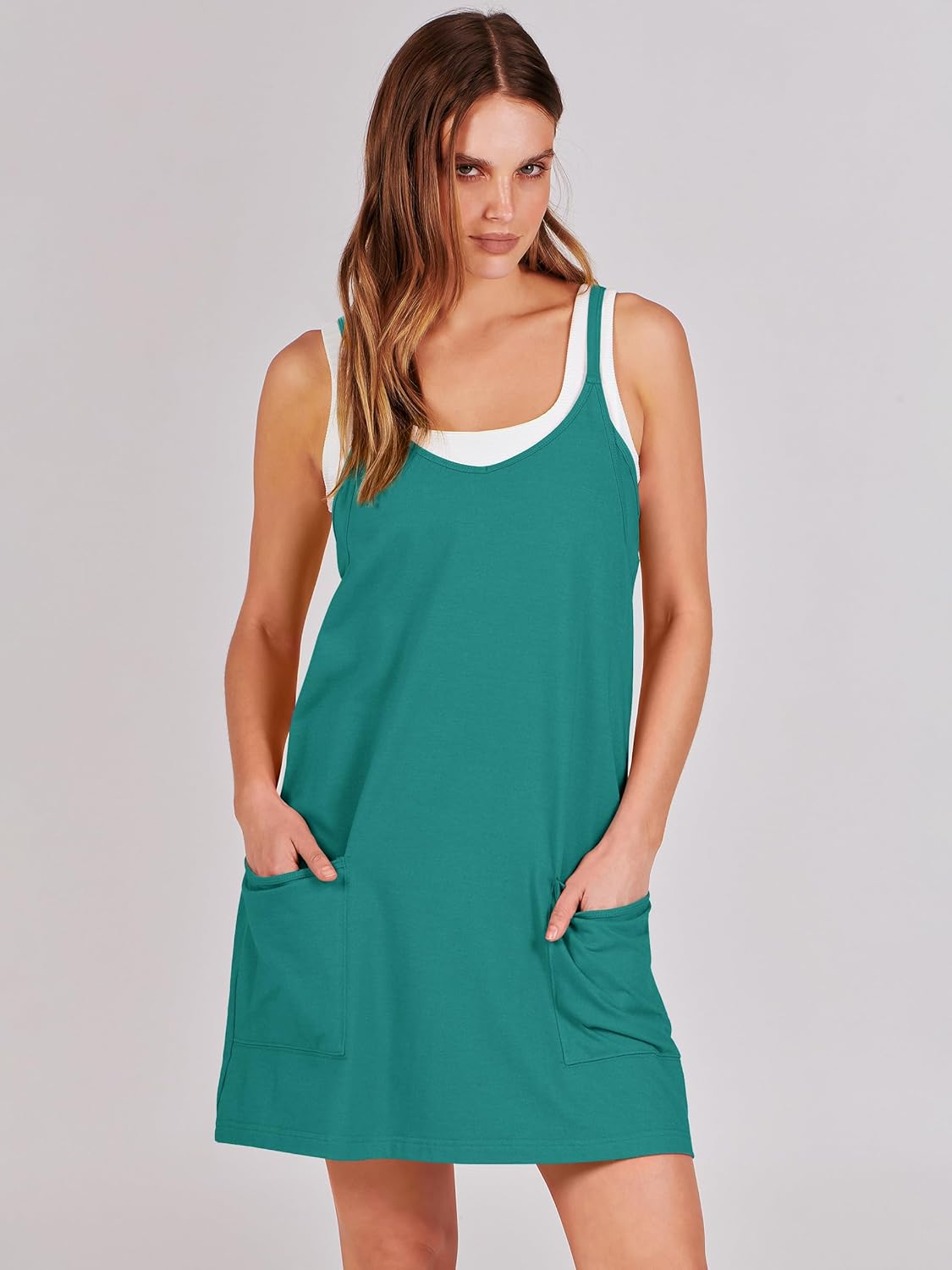 Thumbnail 1 de ANRABESS Women Athletic Dress Summer Tennis Mini Romper with Built-In Shorts (XS–XXL)