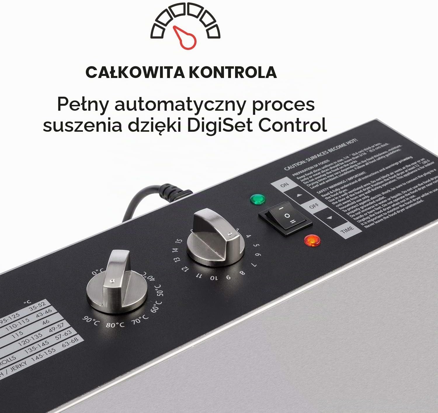 Detalle de Klarstein Master Jerky 16 – suszarka do żywności 1500 W, 16 poziomów