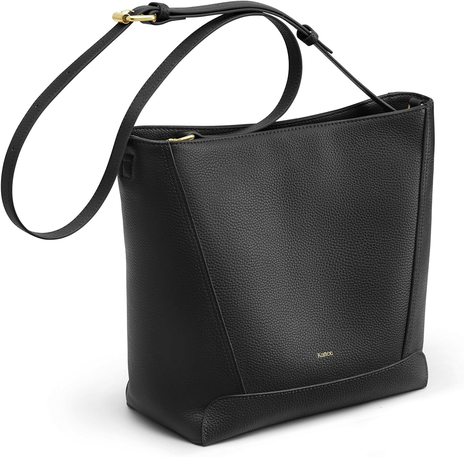 Thumbnail 6 de Kattee Top Grain Leather Bucket Bag with Adjustable Crossbody Strap (Medium Hobo Shoulder Purse)
