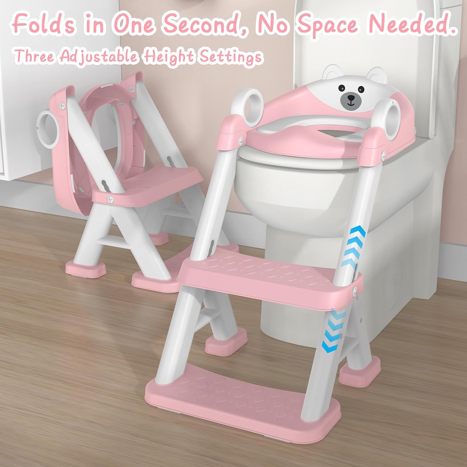Thumbnail 3 de GoldEnough Toddler Potty Training Seat: 2-in-1 Adjustable Pink Trainer with Steps