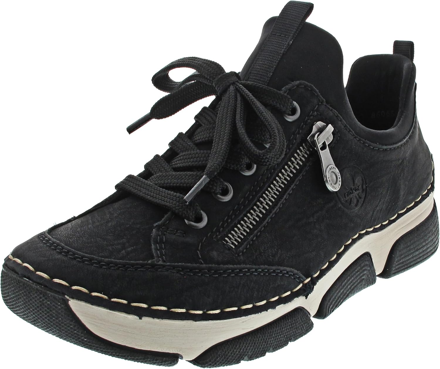 Detalle de Rieker Damen Low-Top Sneaker 45973 – Halbschuhe aus elastischem Scuba-Material