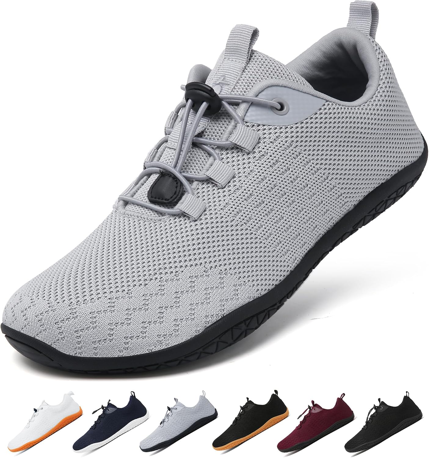 Detalle de Geweo Barfußschuhe Herren/Damen Sommer – Extra breiter Vorfuß, atmungsaktives Strickobermaterial, Zero-Drop-Sohle