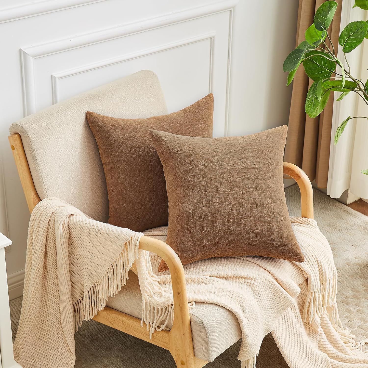 Thumbnail 4 de GAWAMAY 20x20 Decorative Chenille Throw Pillow Covers Set of 2