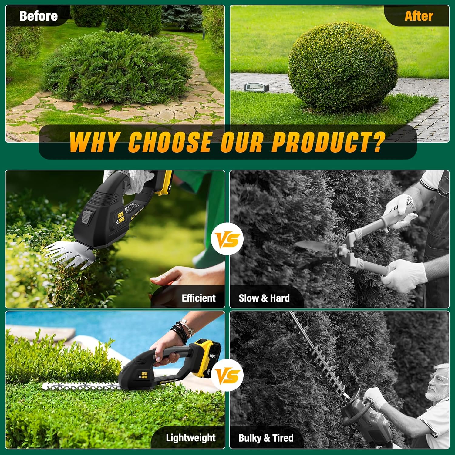 Thumbnail 4 de VERVEWAVE Cordless Hedge Trimmer, 2-in-1