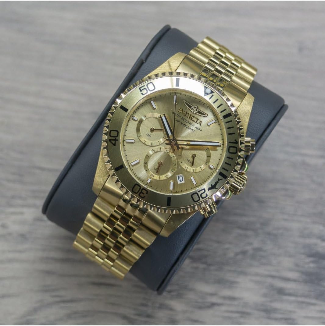 Thumbnail 1 de Invicta Pro Diver Montre Homme 43 mm - Mouvement quartz, acier inoxydable, cadran doré