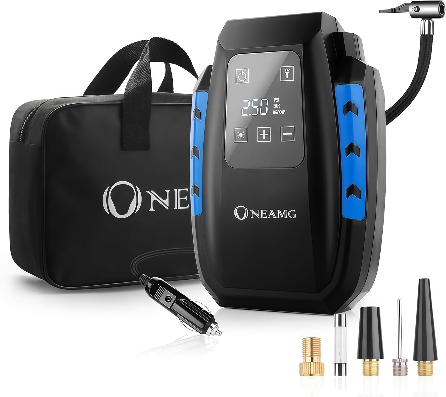Detalle de OneAmg Compresor de Aire Eléctrico 12V portátil