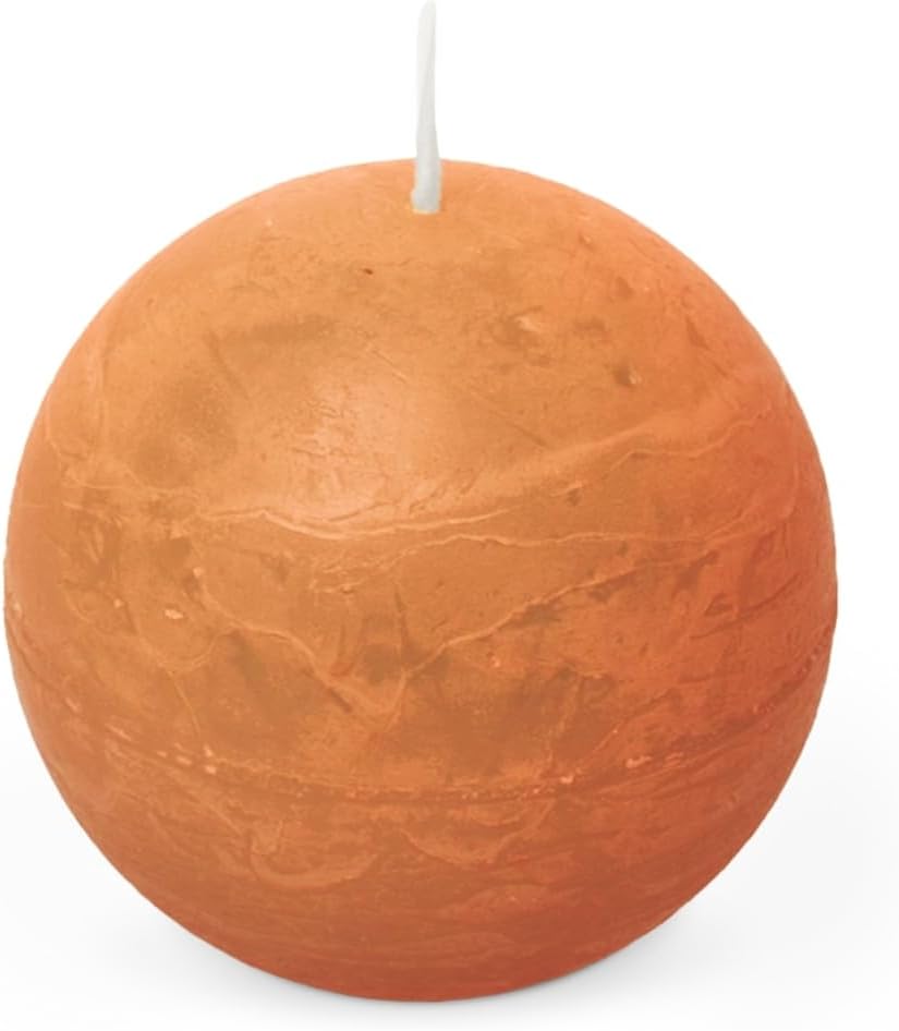 Detalle de Spaas Bougie Boule Rustique 80 mm – 24h (orange)