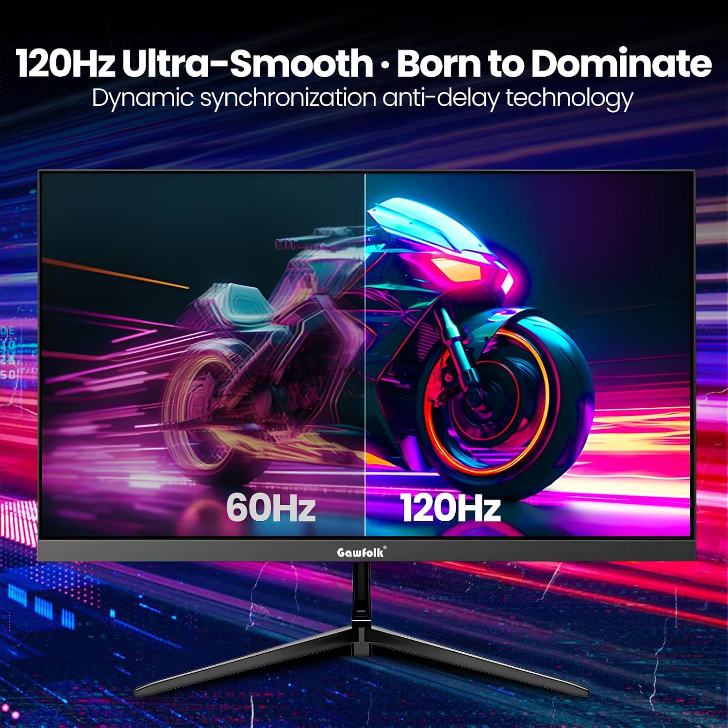 Detalle 2 de Gawfolk 27-inch 2K Gaming Monitor (120Hz, QHD IPS, G-Sync/Adaptive Sync, VESA 75x75)