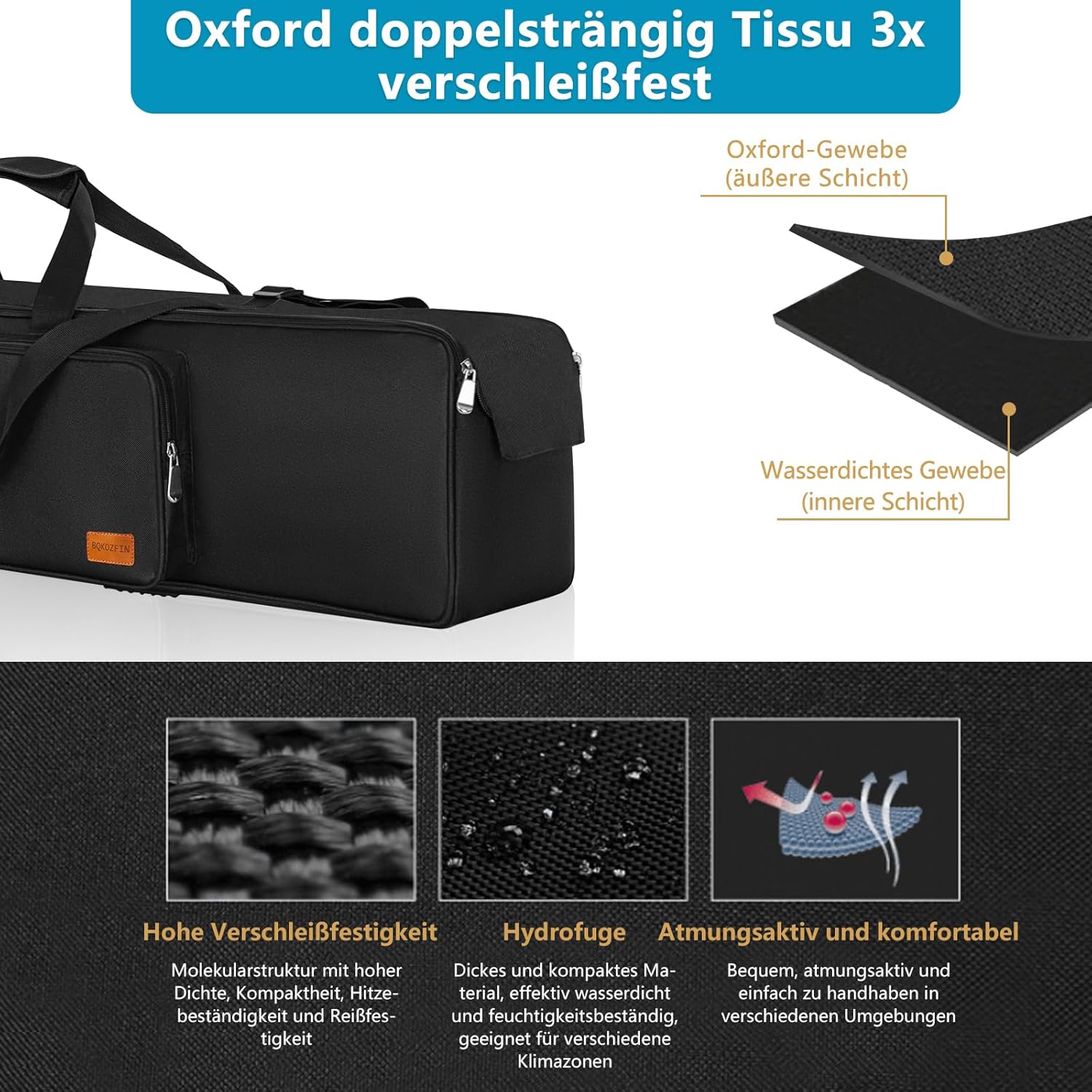 Thumbnail 6 de OUUTMEE Stativtasche 102x21x21 cm – strapazierfähige Nylon-Tasche mit Tragegriffen und Schultergurt