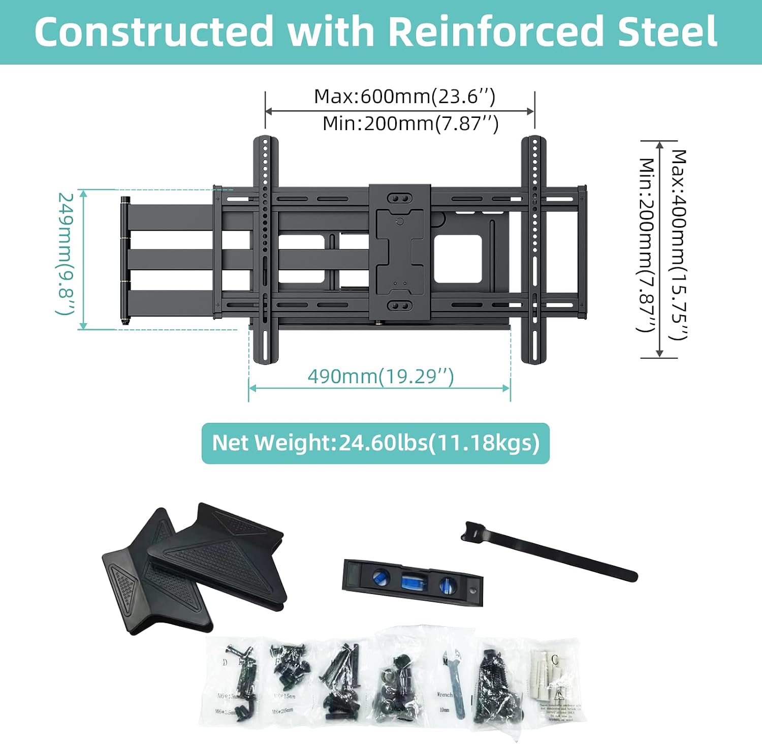 Thumbnail 6 de HCMOUNTING Long Arm TV Wall Mount 110 lb