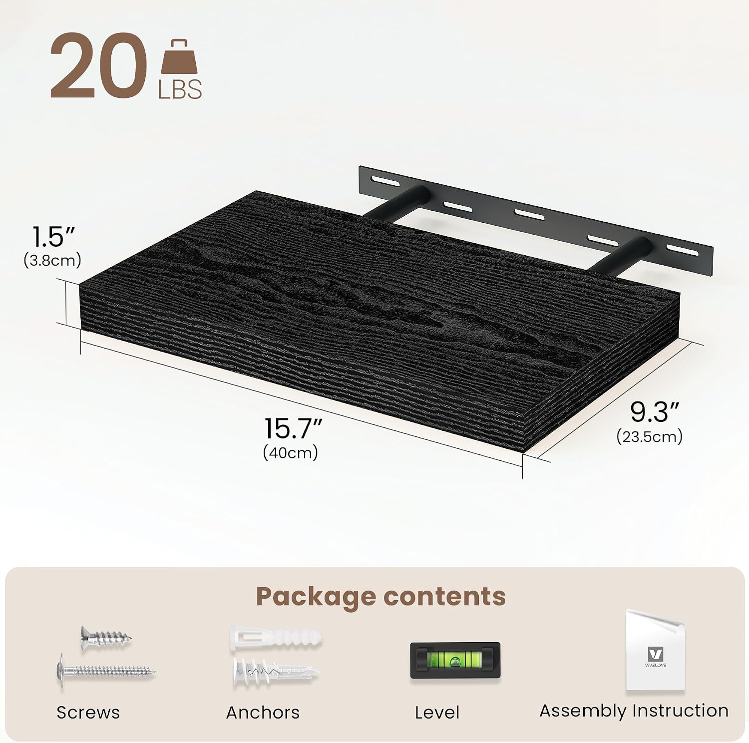 Thumbnail 2 de Vivelove Floating Shelves 16-inch