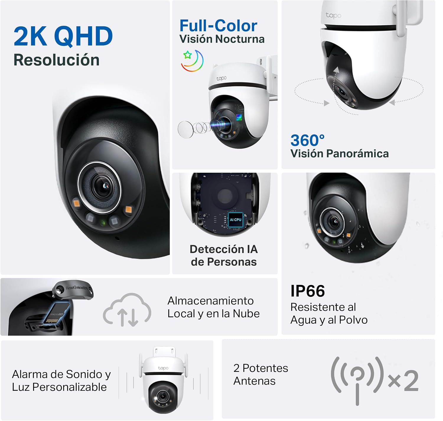 Thumbnail 1 de tapo C520WS - Cámara Vigilancia 360° Wi-Fi con Visión Nocturna 🌙