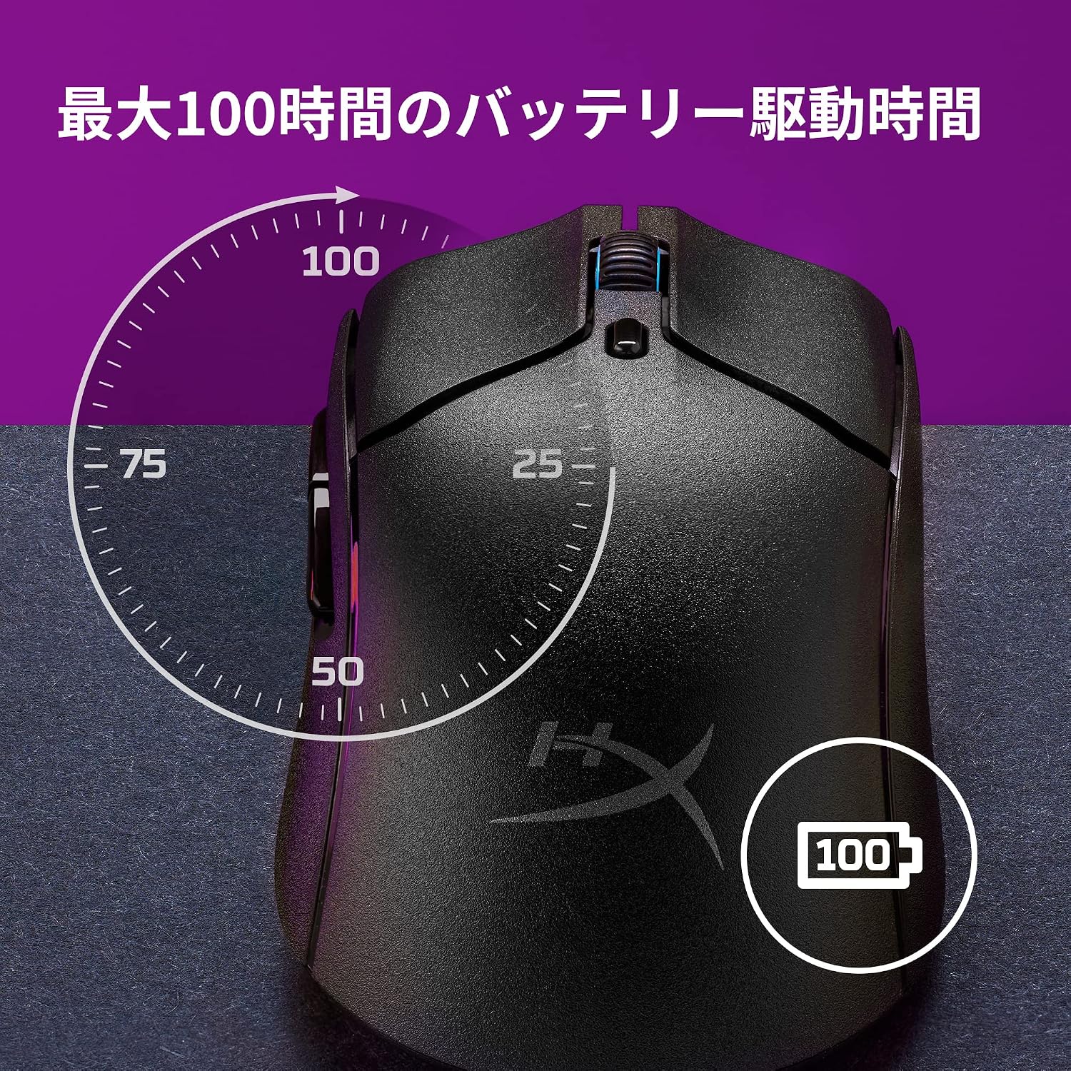 Detalle de HyperX Pulsefire Haste 2 ワイヤレス 6N0B0AA 軽量ゲーミングマウス 26Kセンサー・デュアル接続