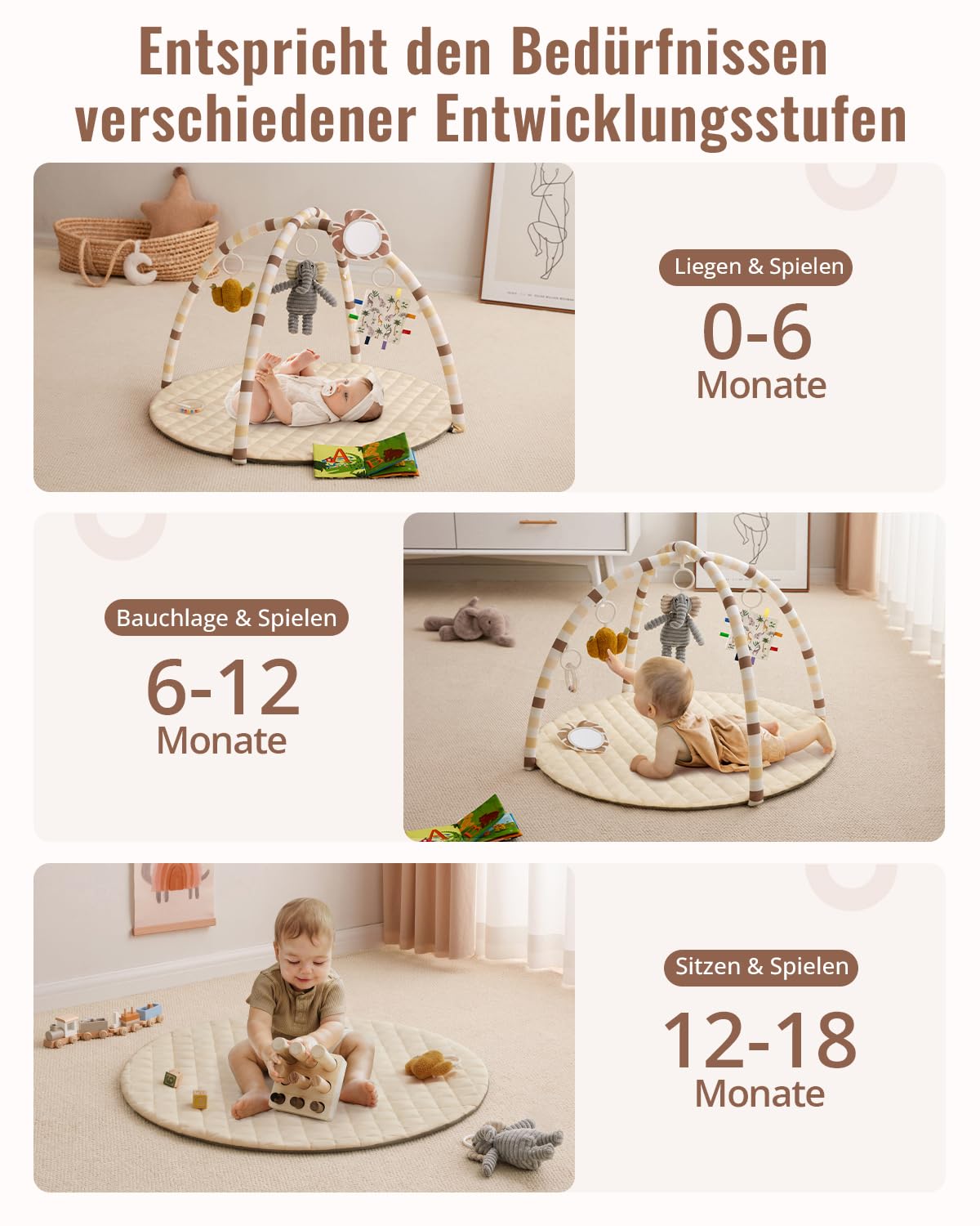Detalle 1 de Blissful Diary Spielbogen Baby 6 Spielzeuge
