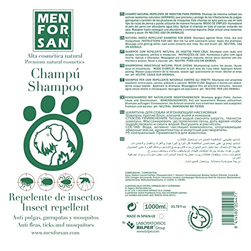Detalle 2 de MENFORSAN Champú repelente de insectos para perros 1L con citronela