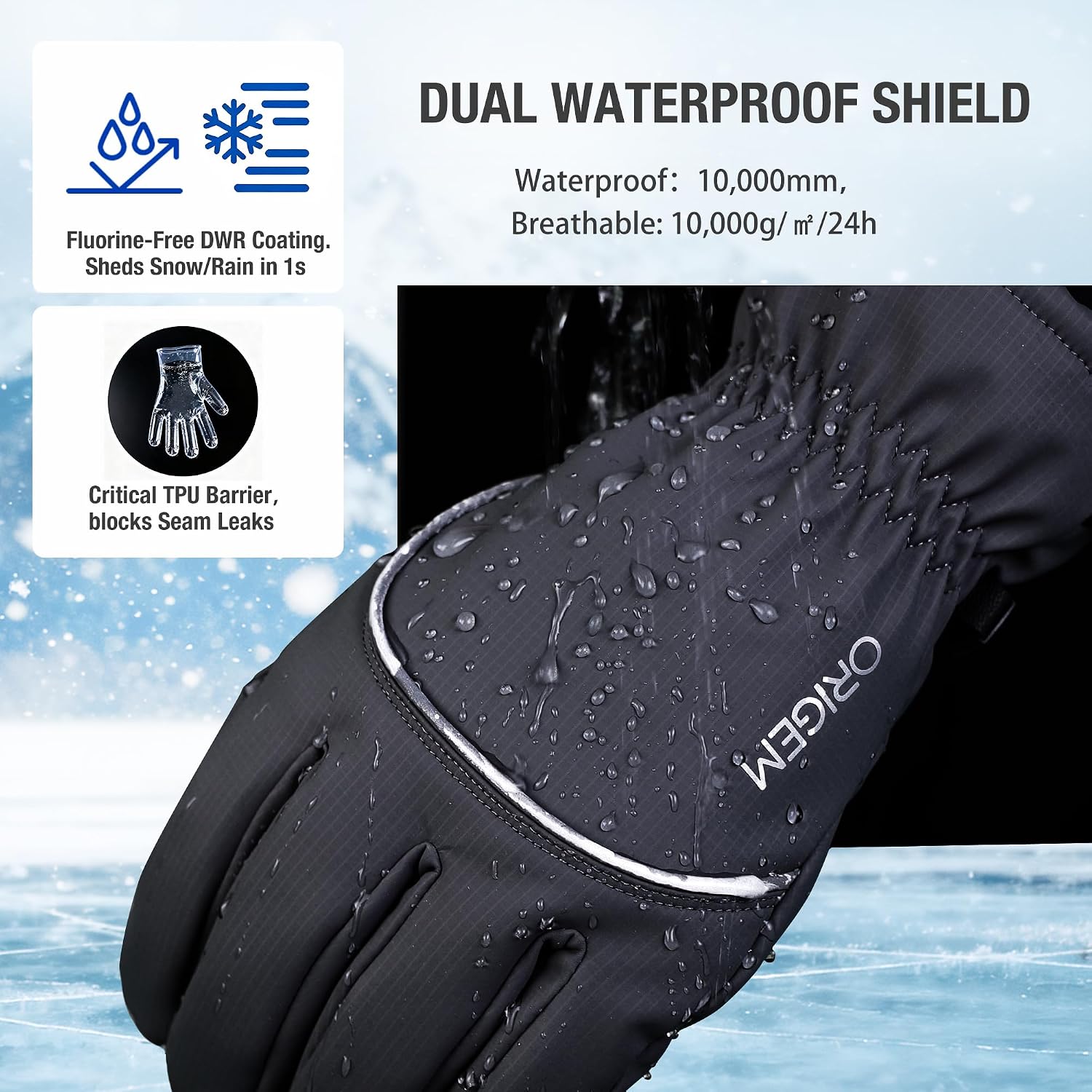 Detalle 2 de Origem Winterhandschuhe Damen Herren mit Touchscreen ⌚ 3M Thinsulate