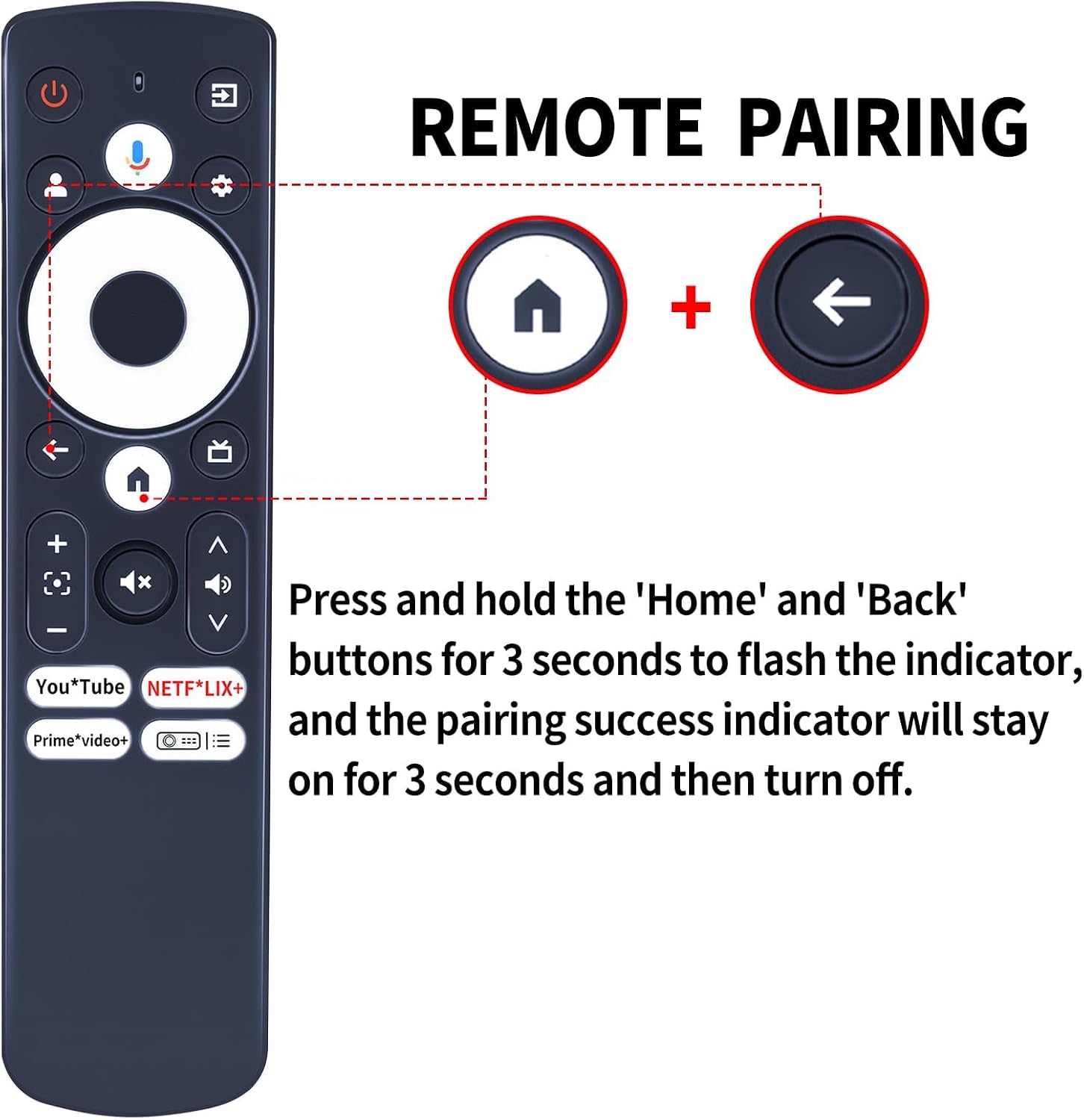 Detalle 2 de TCNOUMT Replacement Remote Control for Aurzen BOOM D005 & mini TV smart projectors