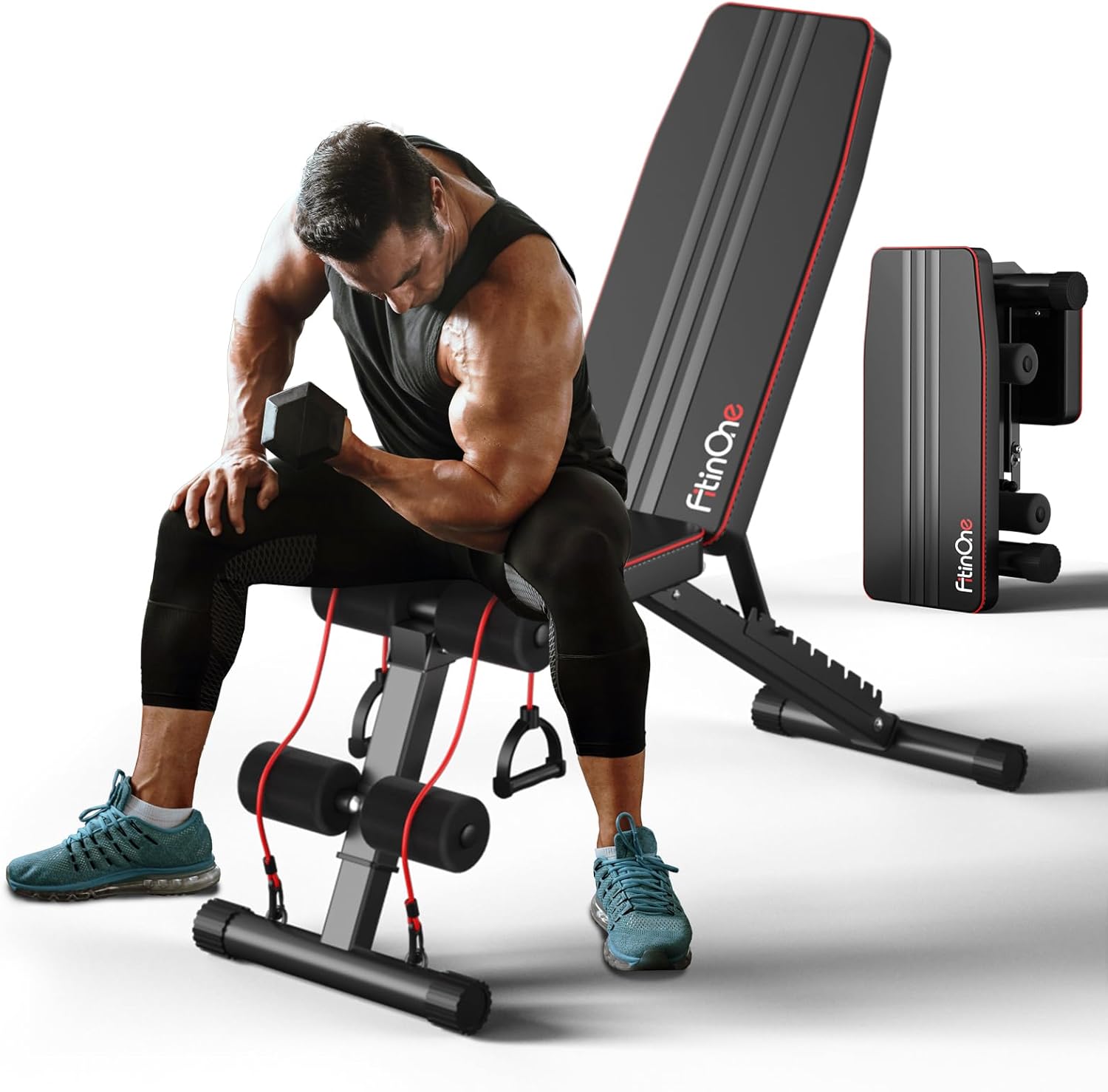 Thumbnail 6 de FitinOne Adjustable 800LBS Weight Workout Bench (Leg Extension & Preacher Pad) for Home Gym