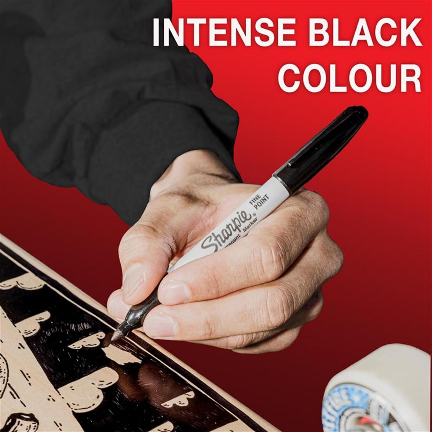 Detalle de Sharpie Permanent Markers, Fine Point, Black Ink – 24 Markers for Bold Details