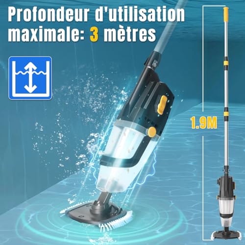 Thumbnail 4 de LEADZM Aspirateur Piscine sans Fil 4500mAh (Orange) – Nettoyage sans fil efficace