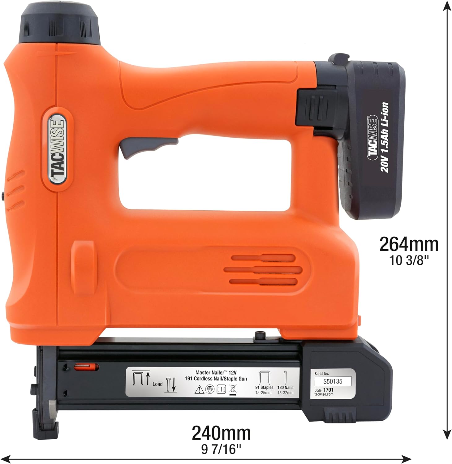 Thumbnail 4 de Tacwise 1701 Master Nailer 191 – akumulatorowy zszywacz i gwoździarka 20 V
