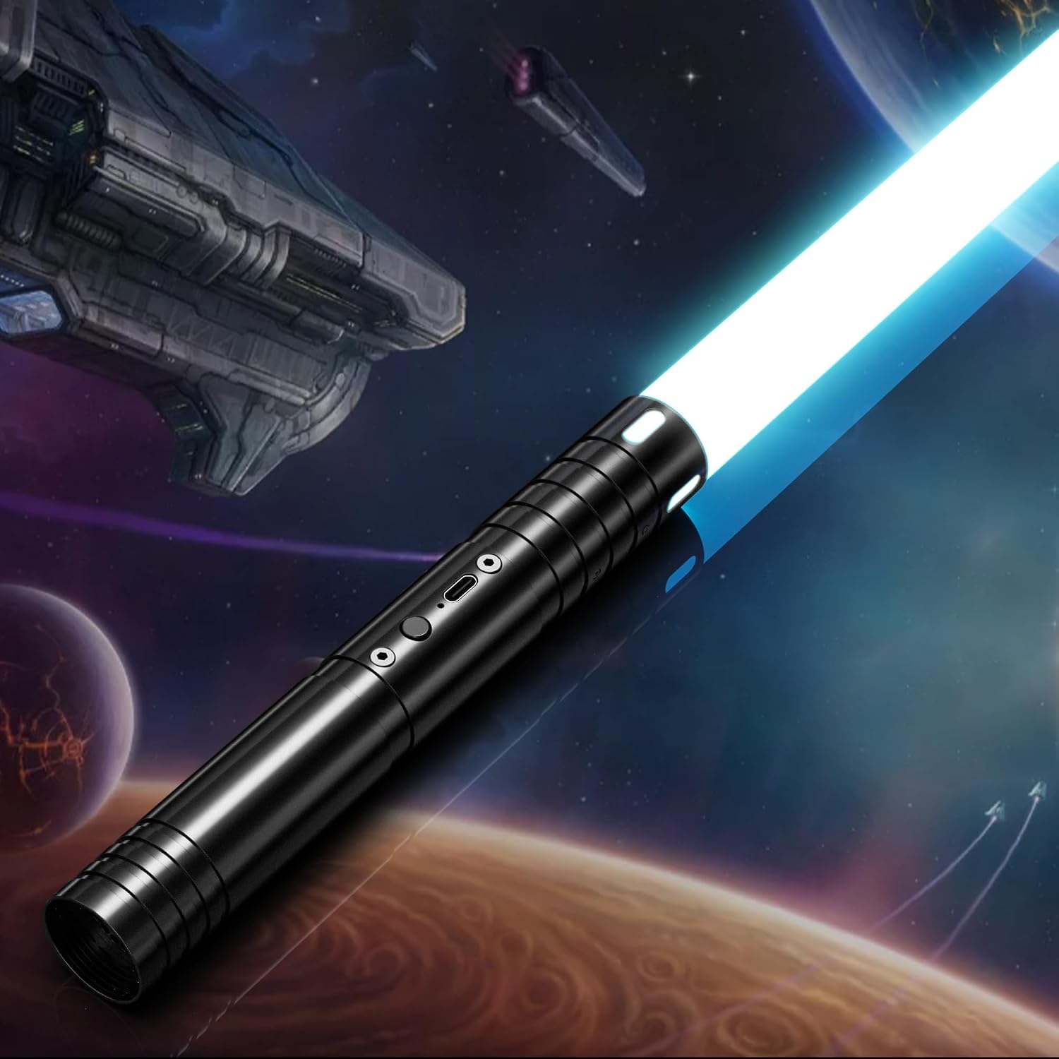 Lightsaber Lightsabers with FX Sound Motion Sensitive — RGB 15 Color Light-Up Toy Sword for Kids