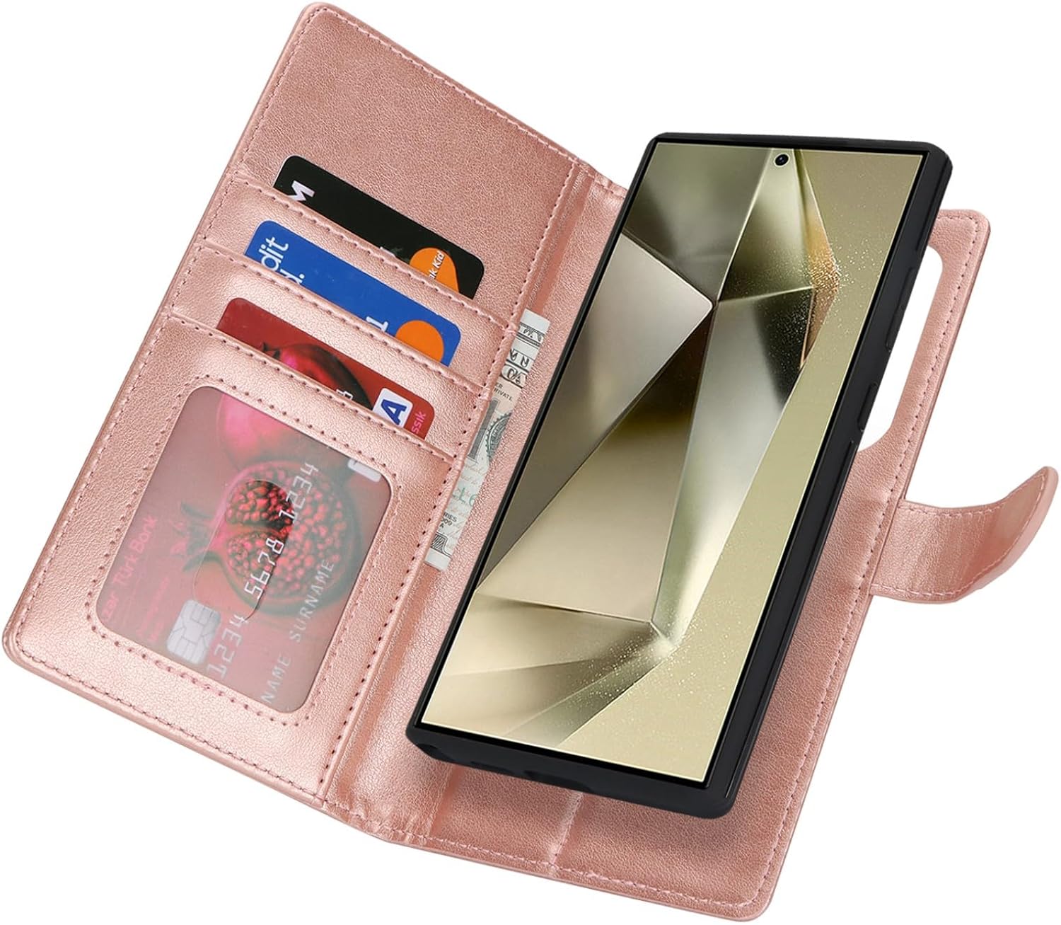 Thumbnail 6 de Zouzt Case for Samsung Galaxy S24 Ultra – 2-in-1 Detachable Wallet Case with MagSafe Compatibility, Rose Gold