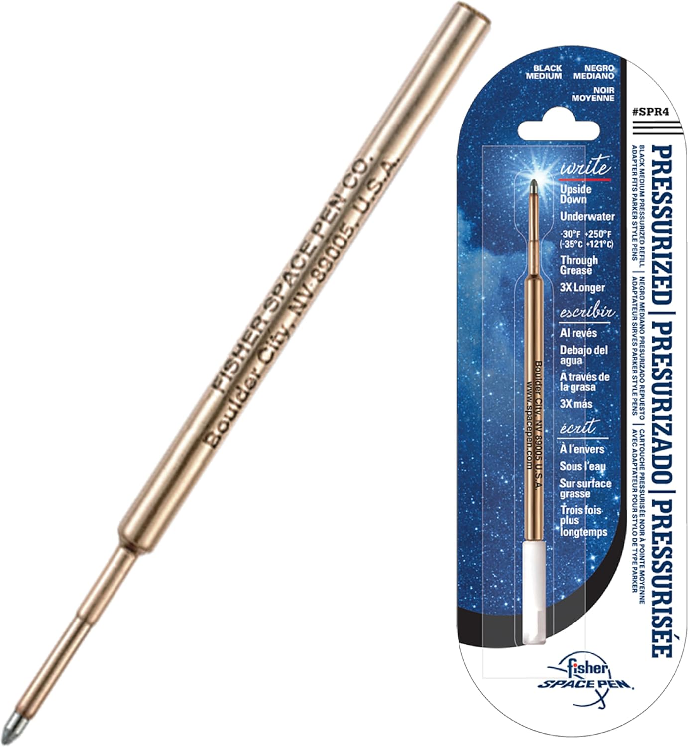 Recharge Fisher Space Pen noire pour stylo bille – pointe moyenne