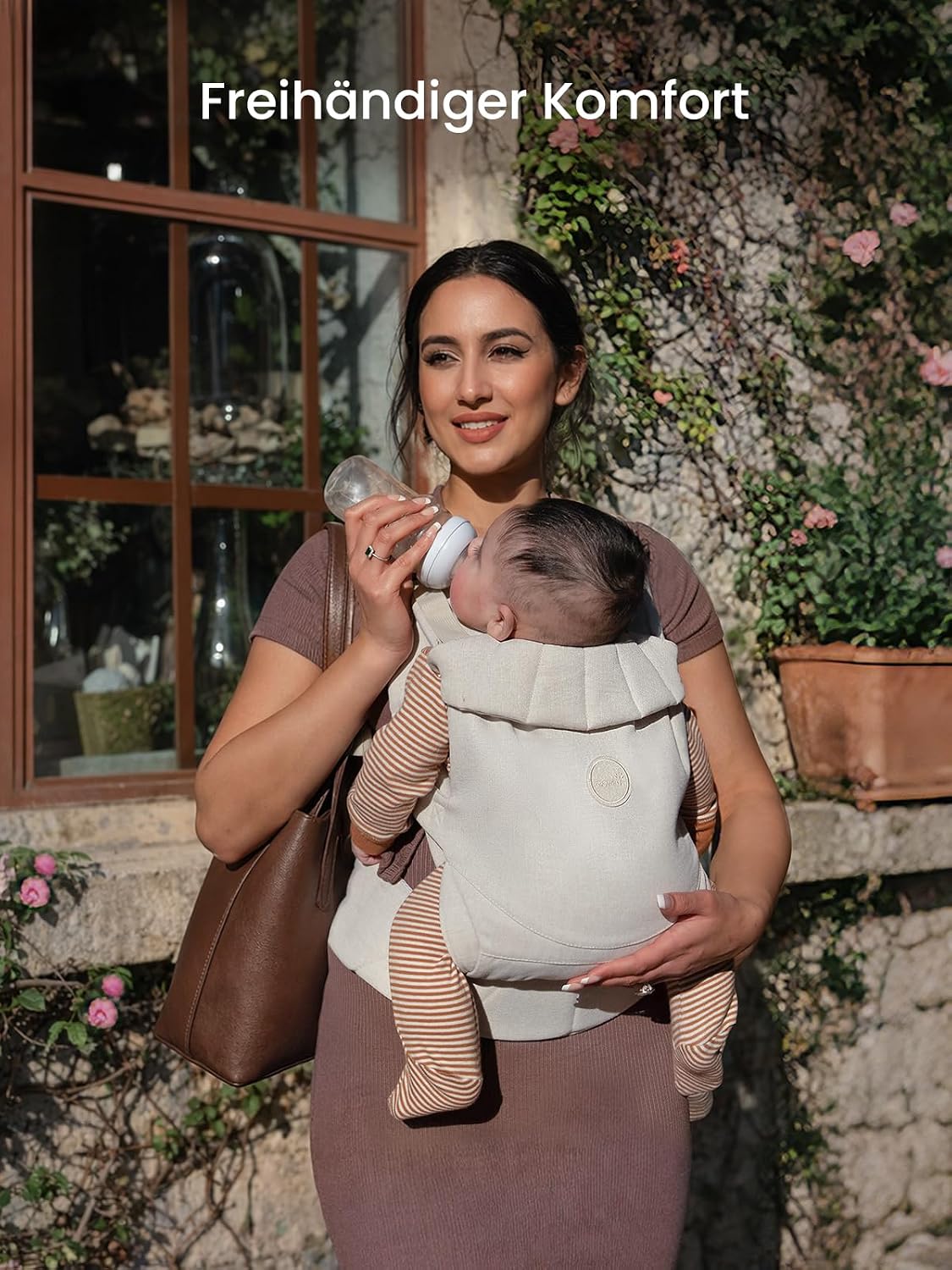 Thumbnail 6 de Grownsy Babytrage mit Ein-Klick-Schnalle und Kopfstütze (3–20 kg), ergonomisch & leicht – Cremeweiß