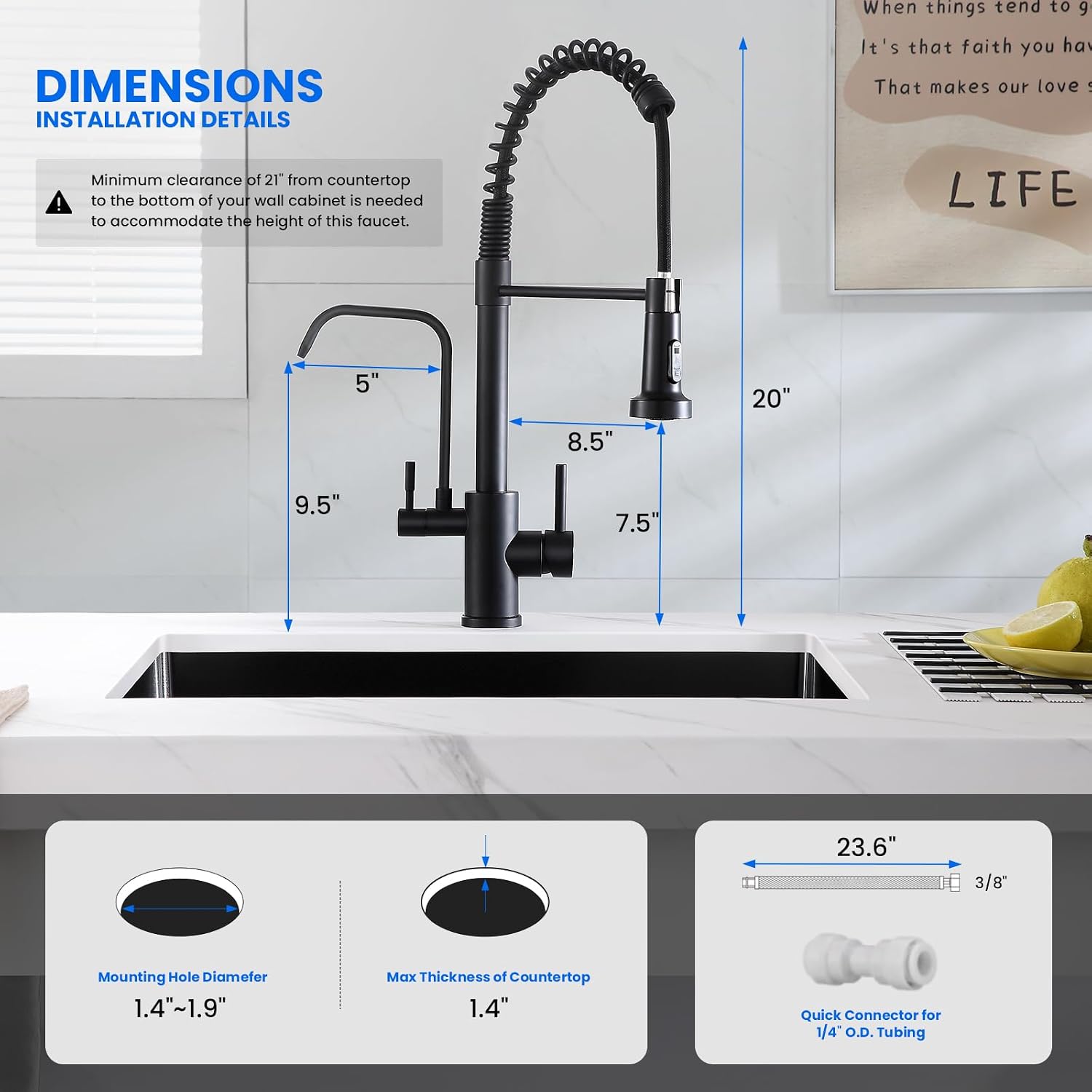 Detalle 2 de POPFLY 3-in-1 kitchen faucet, stainless steel