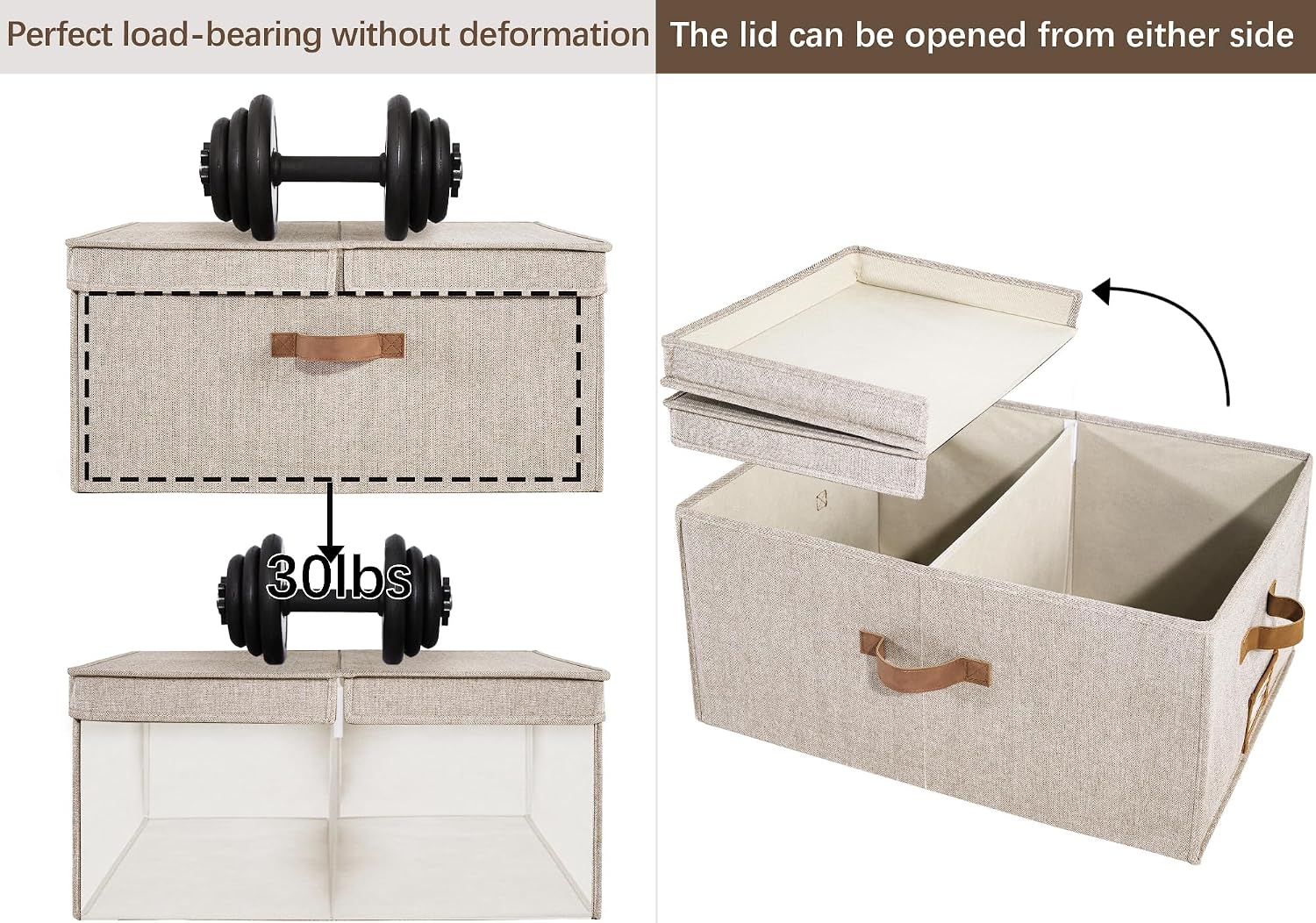 Detalle de StorageWorks extragroße Aufbewahrungsbox mit Deckel – 55 Liter, 2er-Set