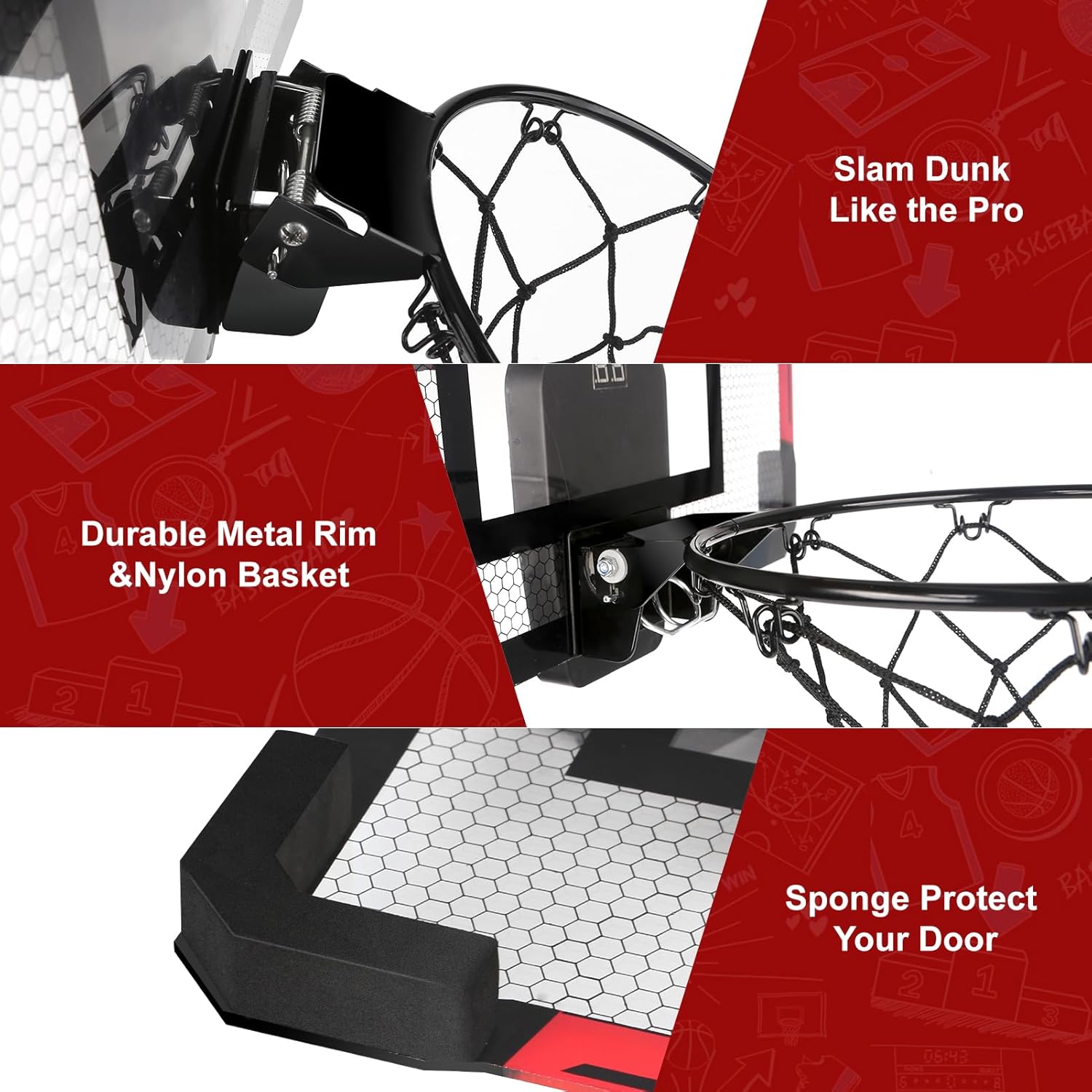 Detalle 2 de YIMORE Indoor Mini Basketball Hoop with Electronic Scoring