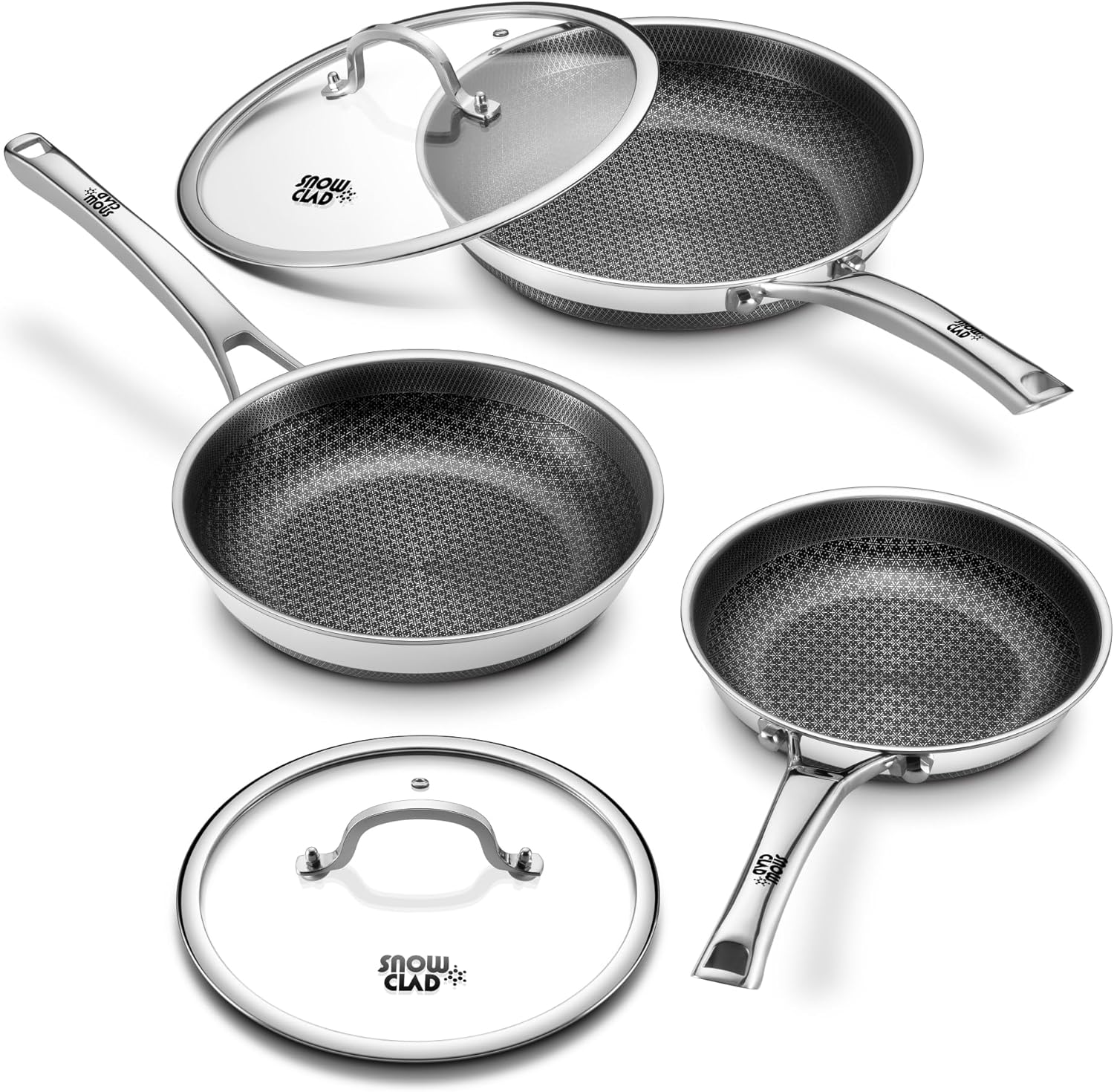 Thumbnail 6 de Yonida 12-inch Nonstick Frying Pan with Lid (Hybrid Stainless Steel, Induction Compatible)