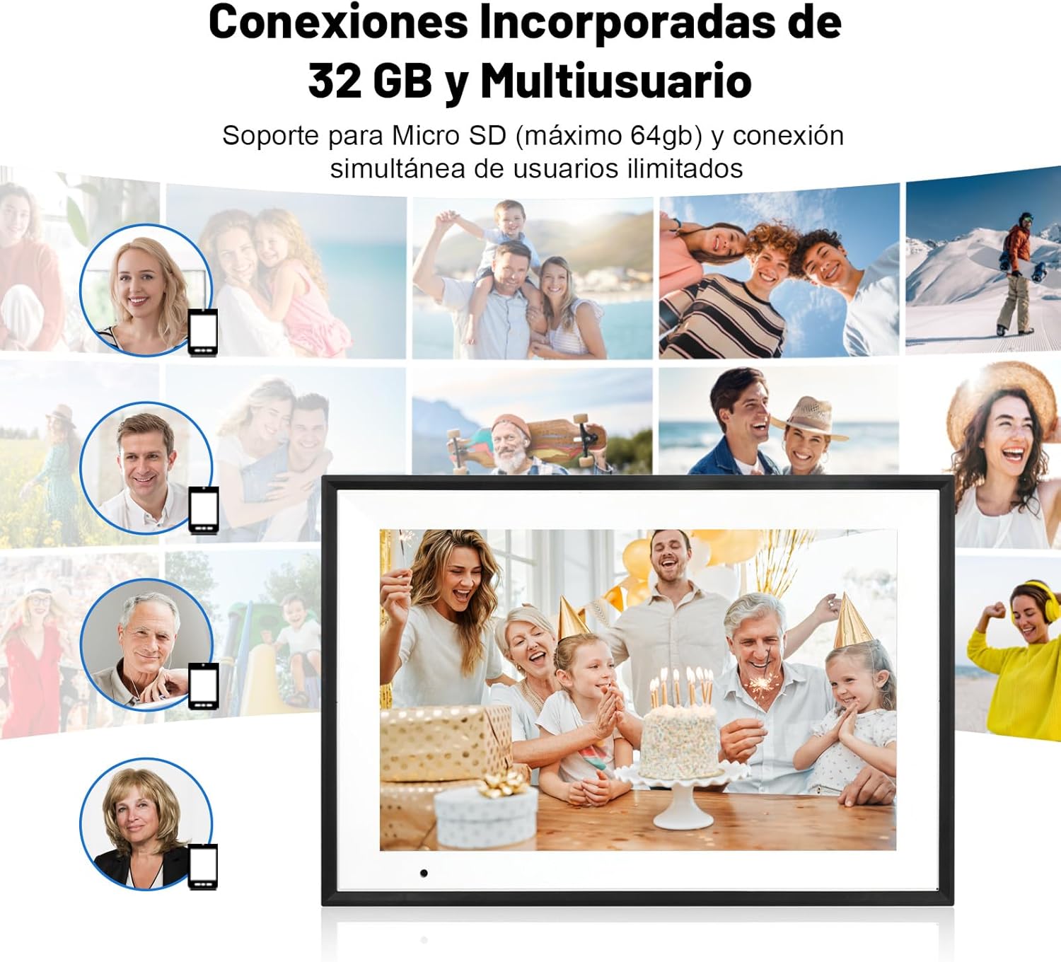 Thumbnail 4 de AEEZO 10,1 Zoll Digitaler Bilderrahmen 32GB