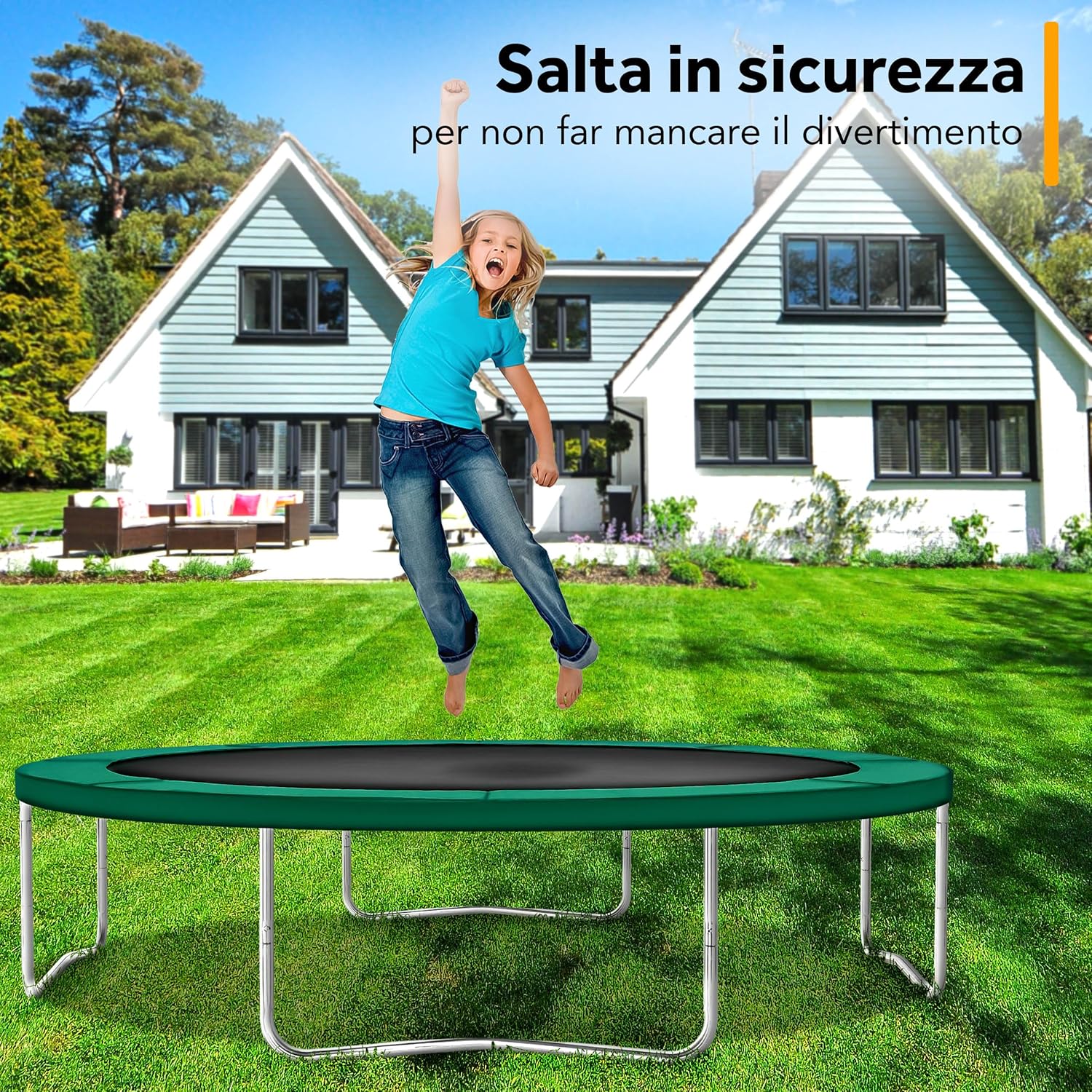 Thumbnail 6 de KIDUKU Copertura Bordo Imbottitura Protettiva per Trampolino – Protezione elastica e resistente 244–427 cm