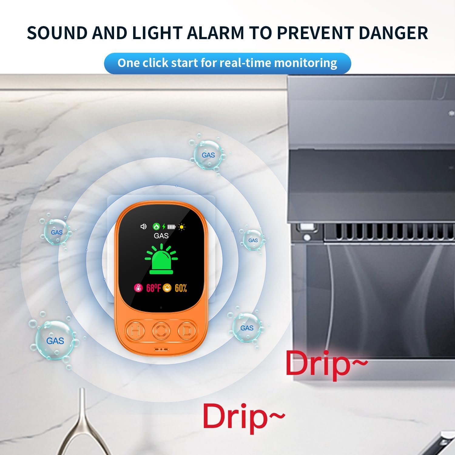 Detalle de Gedsffati Rilevatore di Gas Combustibile con Spina – allerta affidabile per casa, con batteria ricaricabile