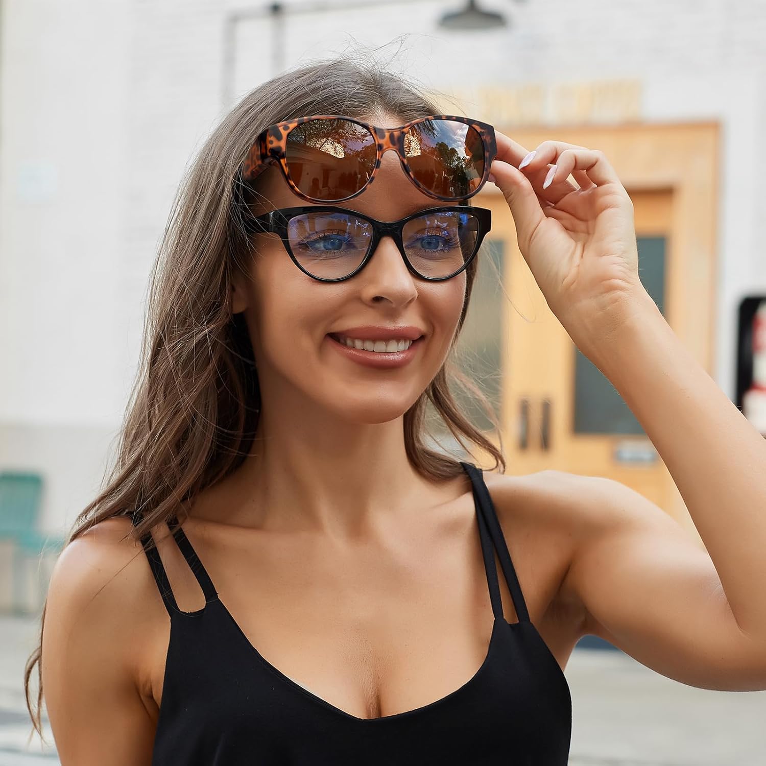 Detalle de Face Shadow Überzieh-Sonnenbrille – polarisiert, UV400, ultraleichtes Over-Glasses Modell für Brillenträger