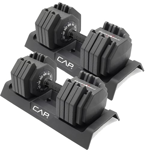 CAP ADJUSTABELL Adjustable Dumbbell Set — Premium 55 lb Pair with Quick Select System
