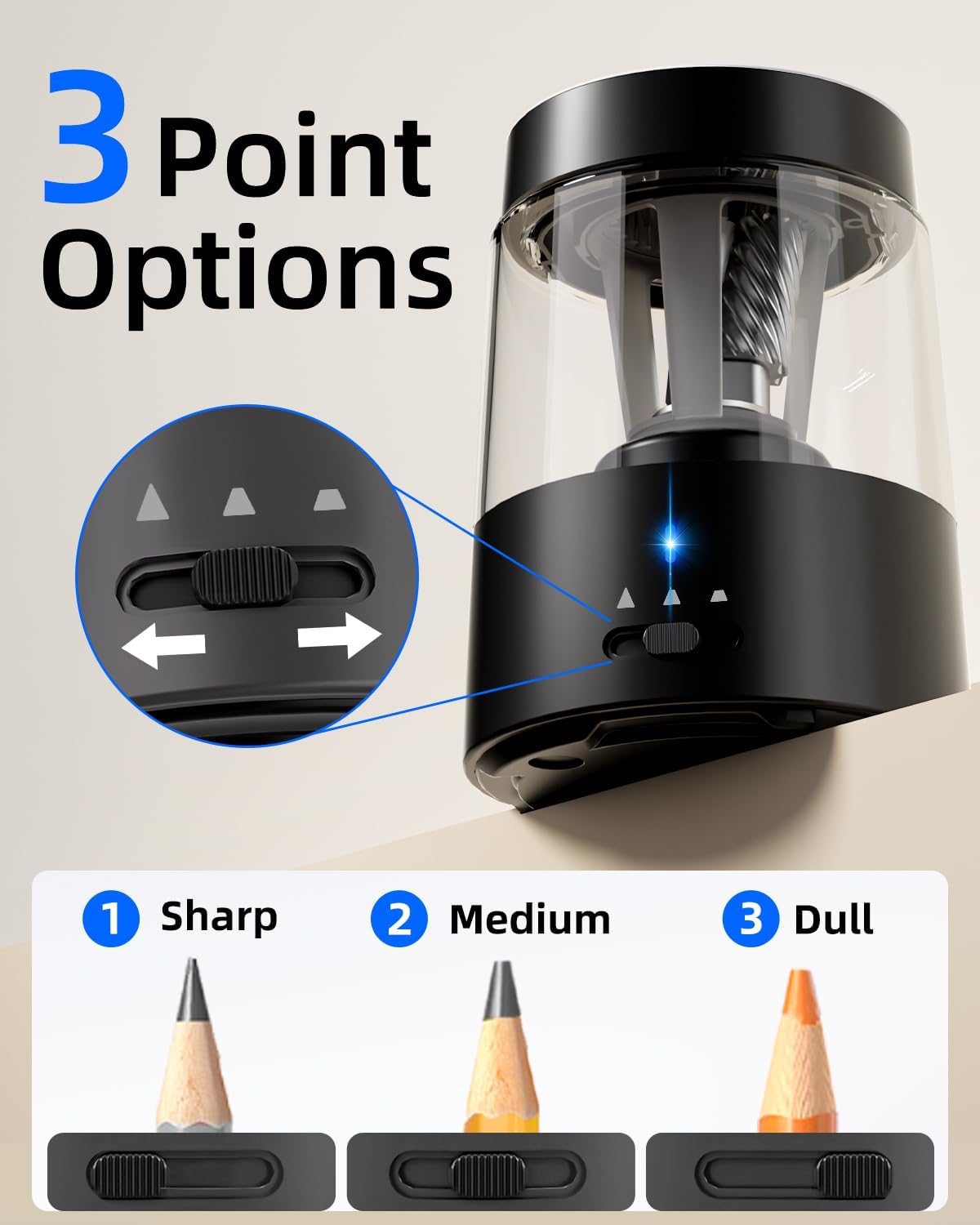 Thumbnail 1 de ZMOL Electric Pencil Sharpener: Professional Automatic Sharpener with Rechargeable Power