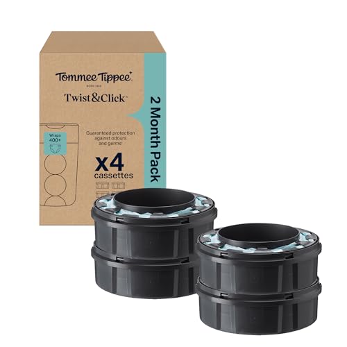 Detalle de Tommee Tippee Twist & Click Nappy Bin Refill Cassettes (Pack of 4)