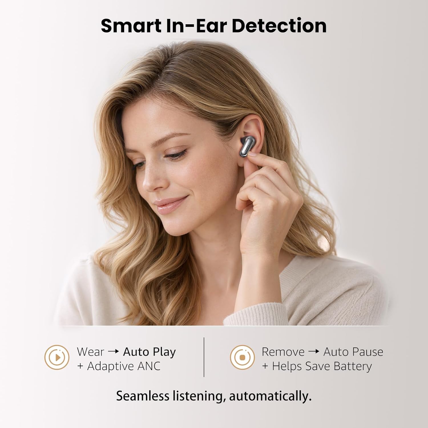 Detalle de TOZO NC20 Active Noise Cancelling Wireless Earbuds (IPX8, LDAC, 80H playtime)