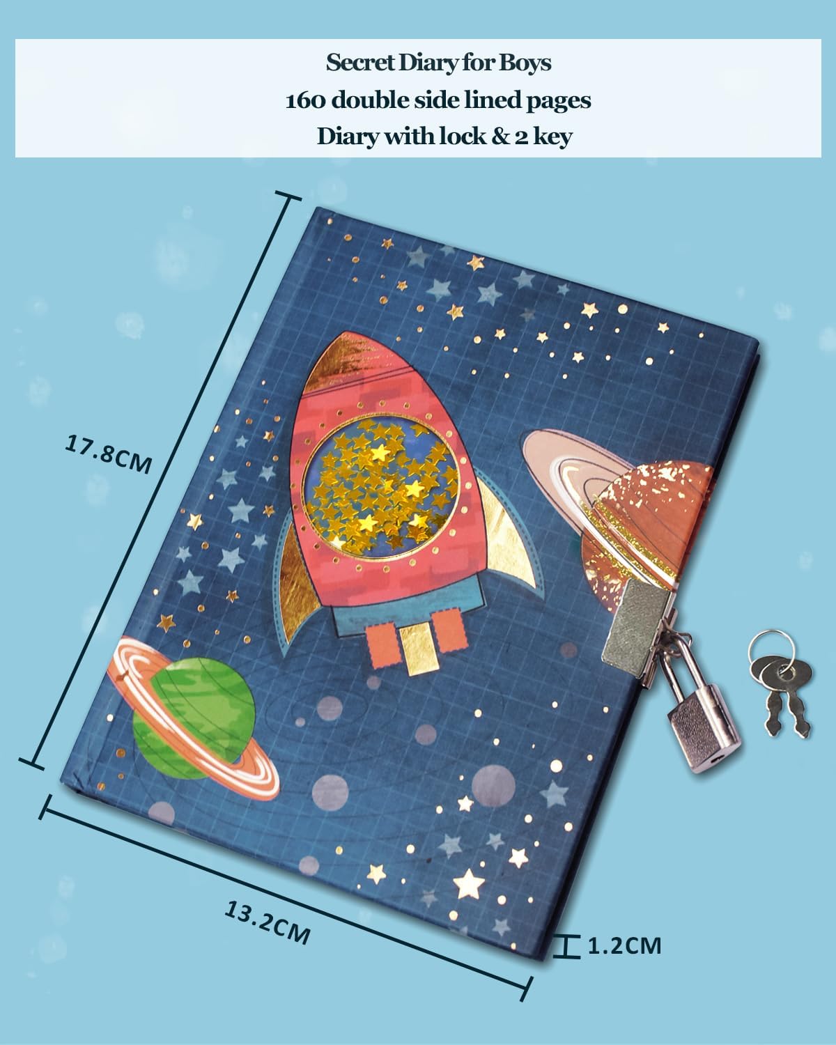 Thumbnail 1 de Diario segreto paillettes shakable 80 fogli 17,8×13,5 cm 📓