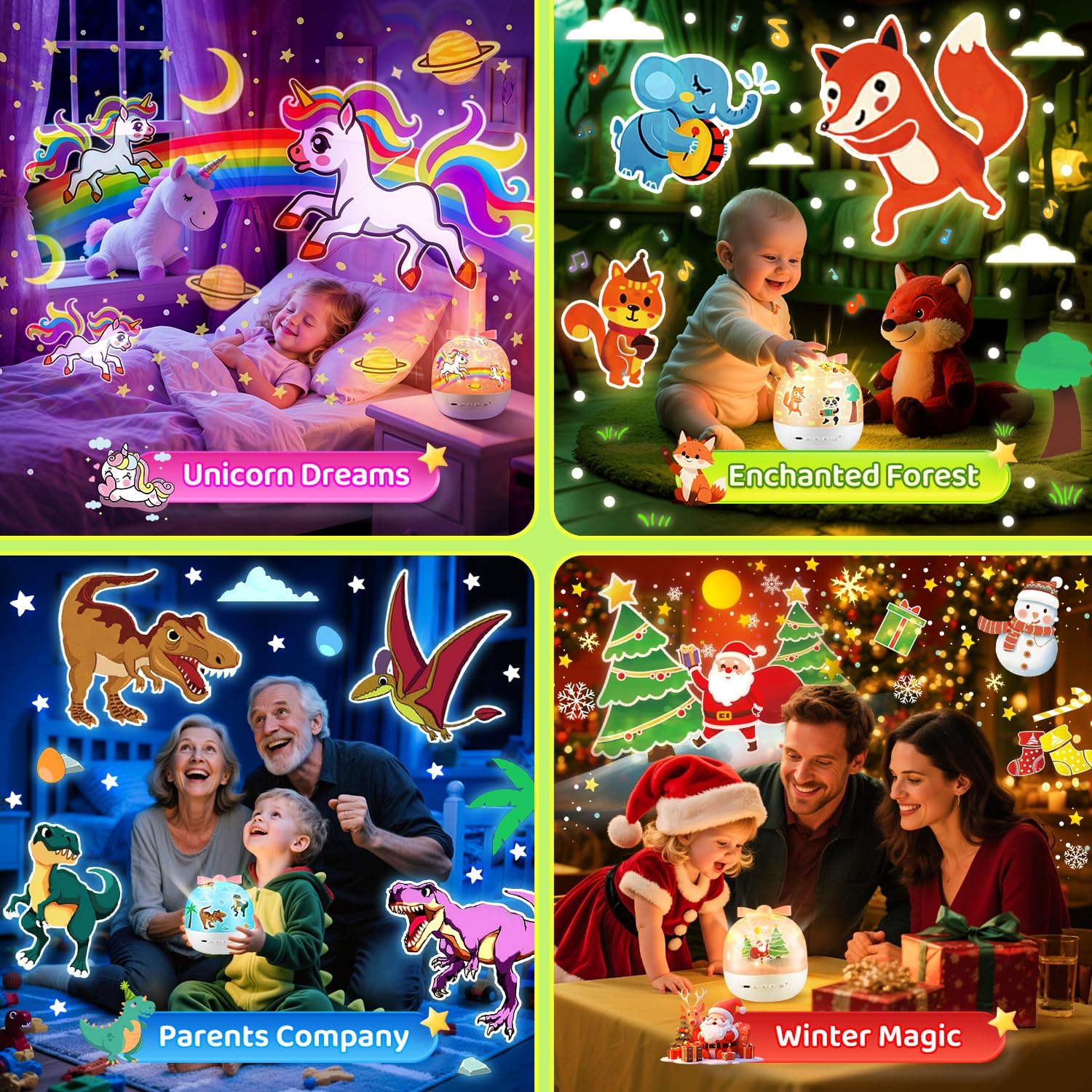 Thumbnail 5 de Nachtlicht Sternenhimmel Projektor Kinder – 4-in-1 mit 12 Farbumschlägen, Spieluhr & Einhorn-Deko